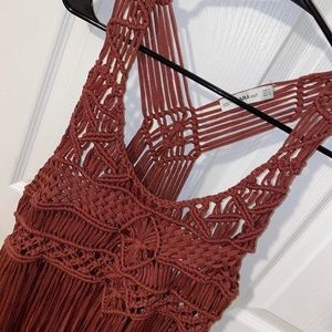 western crotchet/knit fringe top